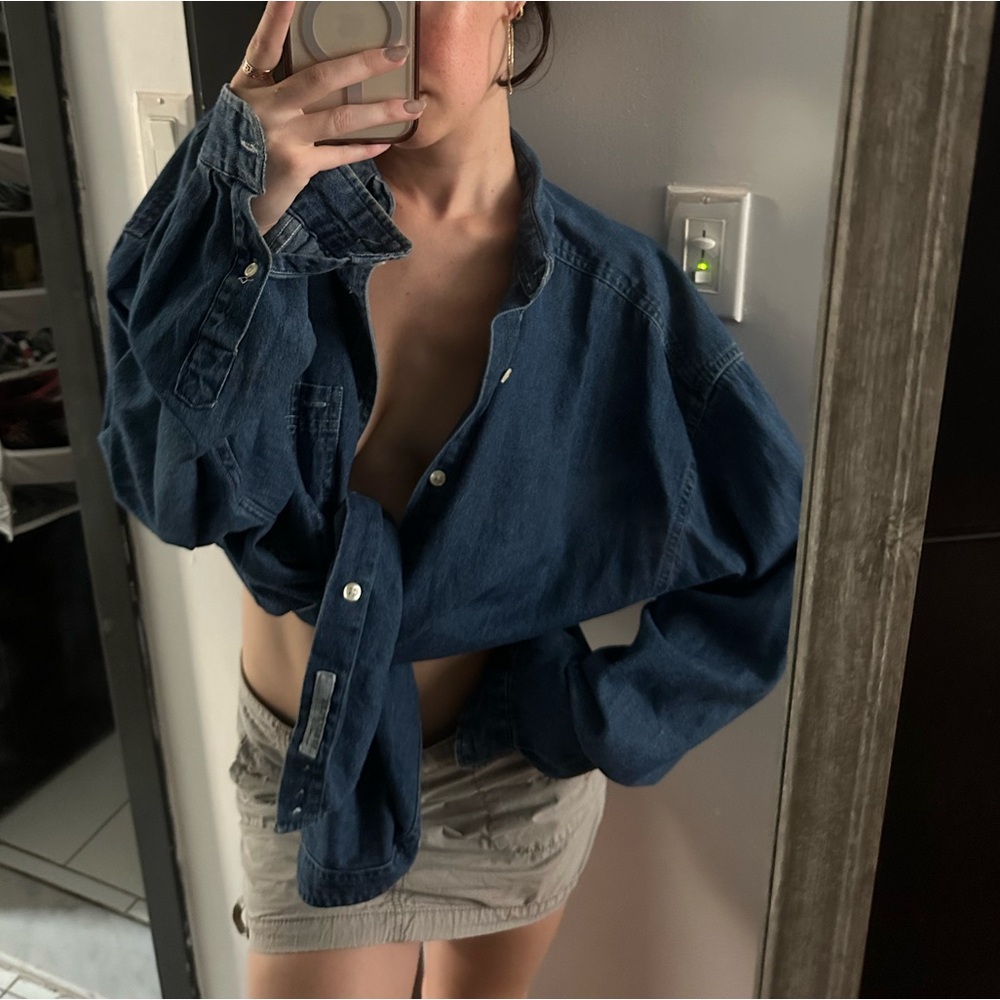 vintage denim long sleeve button down